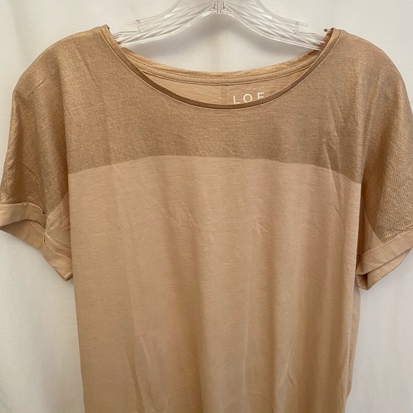 Loft peach short sleeve high low top size small - Picture 2 of 4
